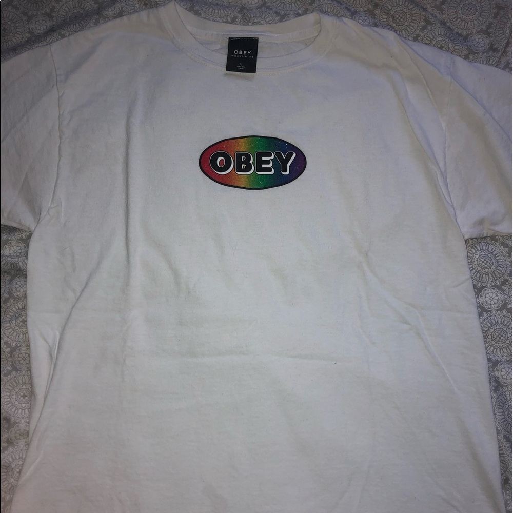 Obey Rainbow Logo T Shirt